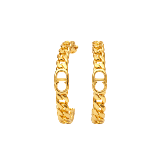 Everyday-Luxe Cd Chain Hoop Earring Gold