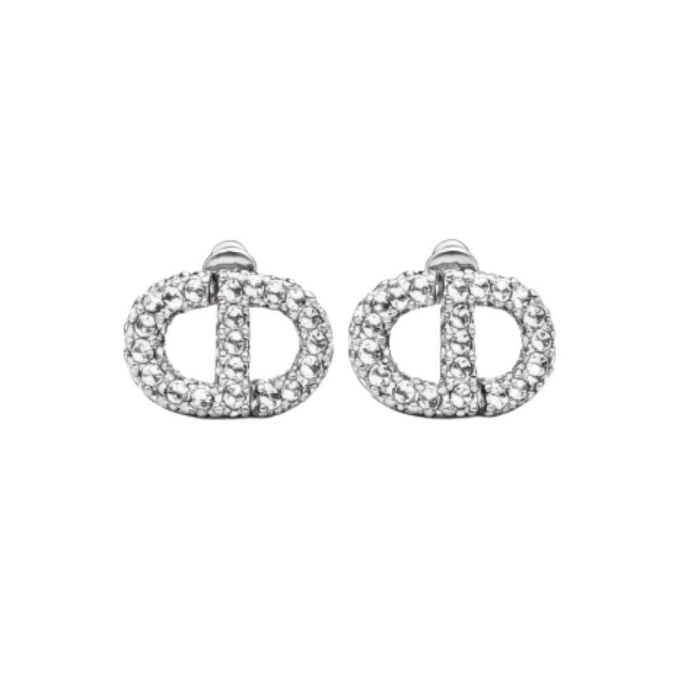 Minimal-Luxe Cd Crystal Stud Earring Si Er