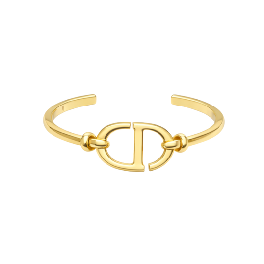 Timeless Cd Navy Cuff Bracelet Gold