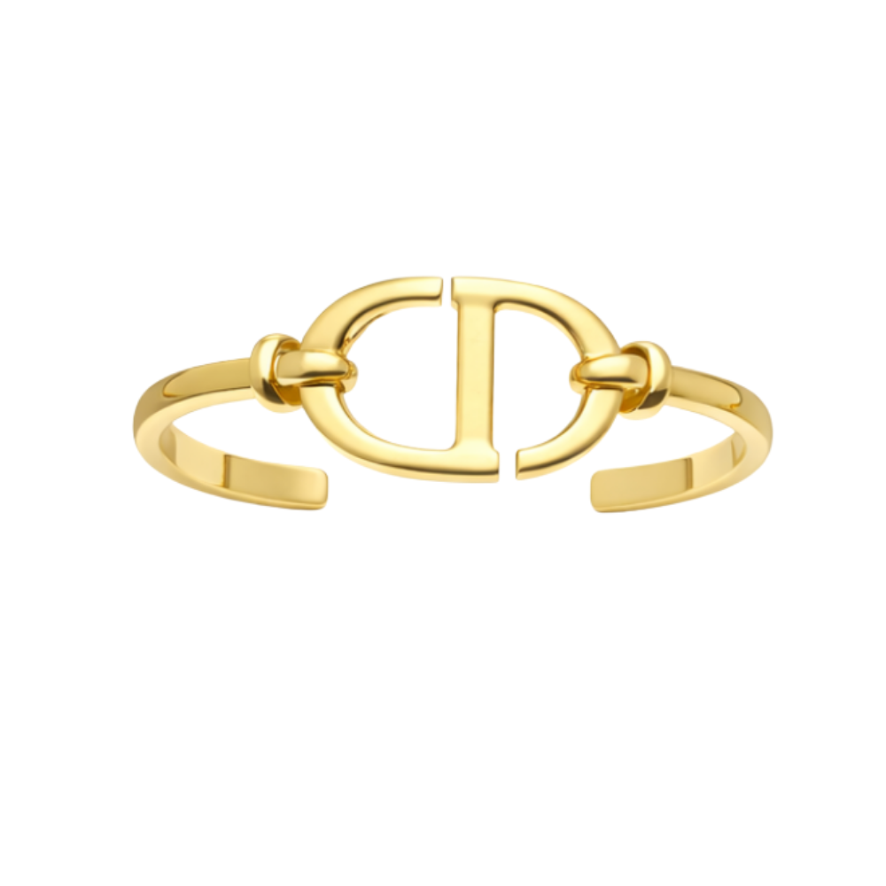 Timeless Cd Navy Cuff Bracelet Gold - view 2