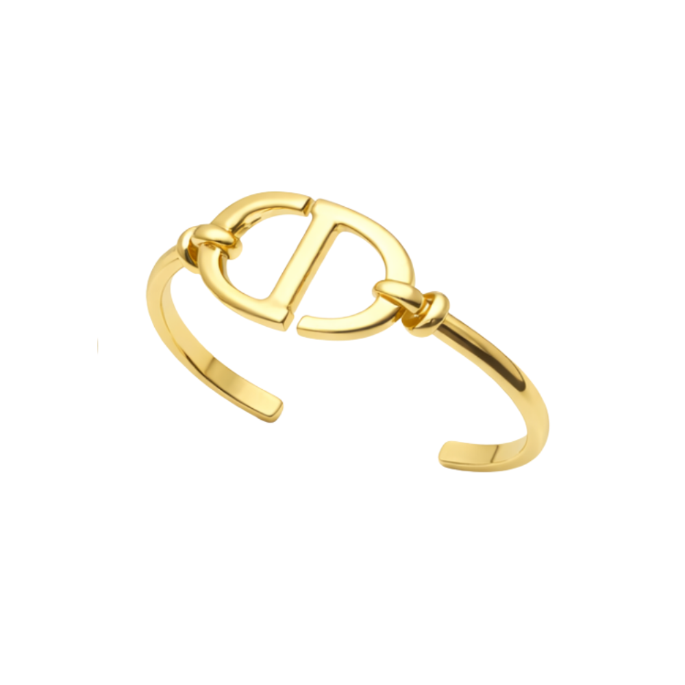 Timeless Cd Navy Cuff Bracelet Gold - view 3