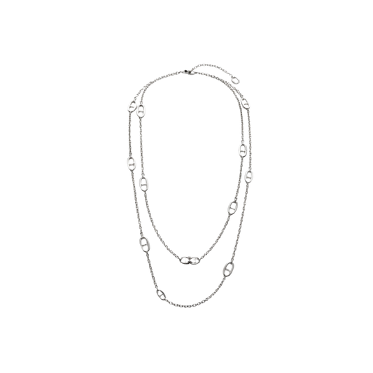 Clean-Finish Navy Long Necklace Si Er