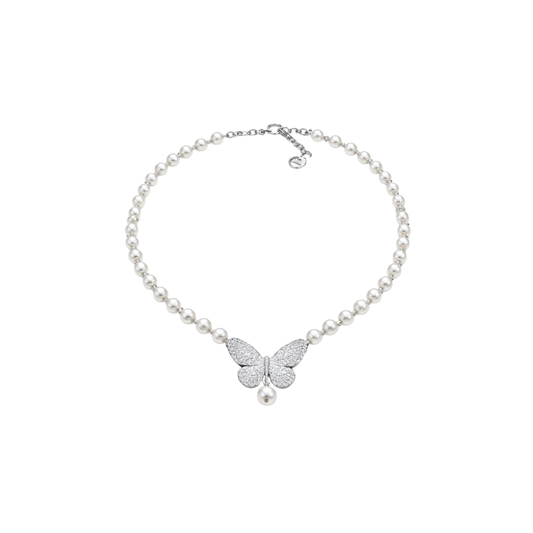 Polished Butterfly Pearl Set Si Er Crystals
