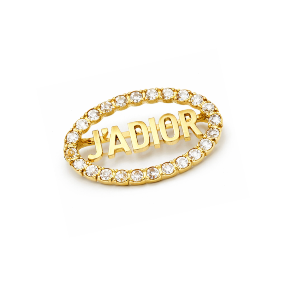 Premium-Look A Crystal Brooch Gold - view 2