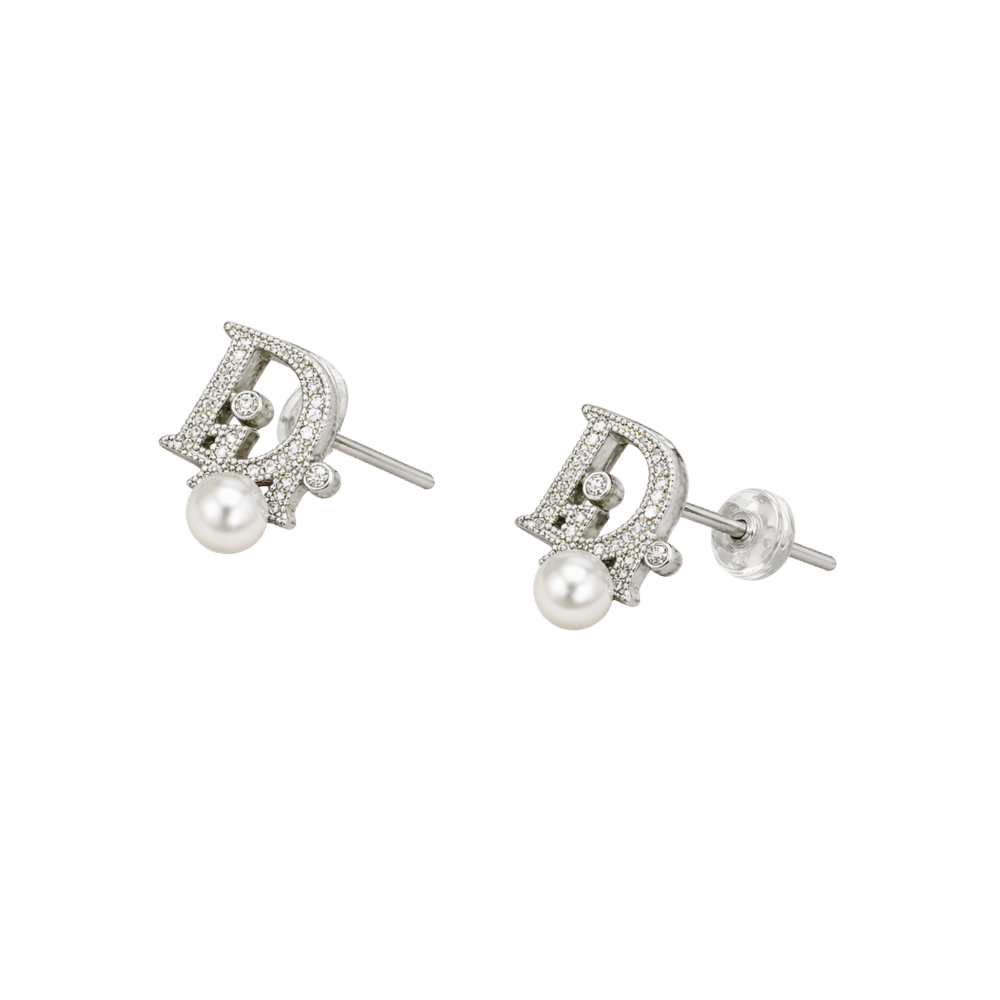 Modern Oblique Crystal Pearl Brooch Si Er - view 3