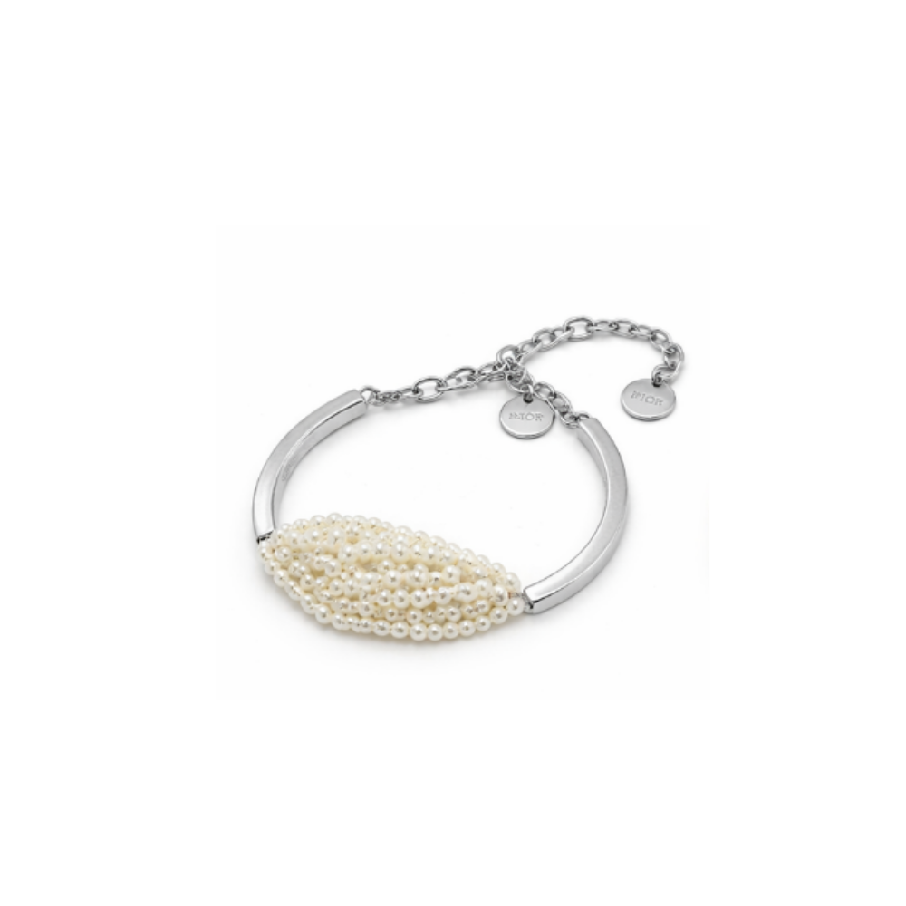 Premium-Look Pearl Cuff Bracelet Gold Si Er - view 2