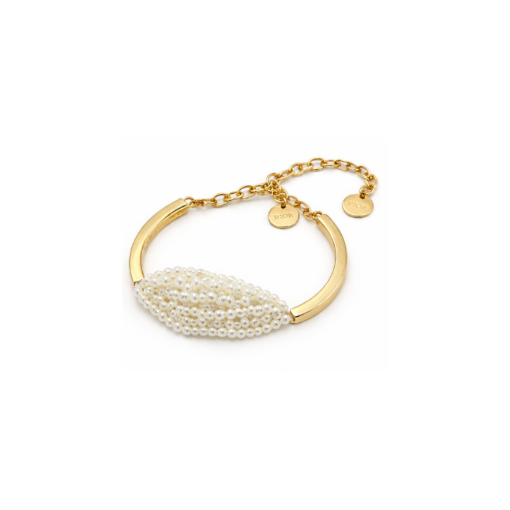 Premium-Look Pearl Cuff Bracelet Gold Si Er - view 3