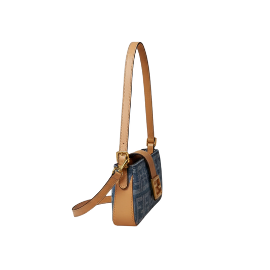 Detailed Shoulder Blue Ffdenim Bag - view 2