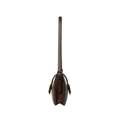 Polished Shoulder Dark Brown Bag - view 2