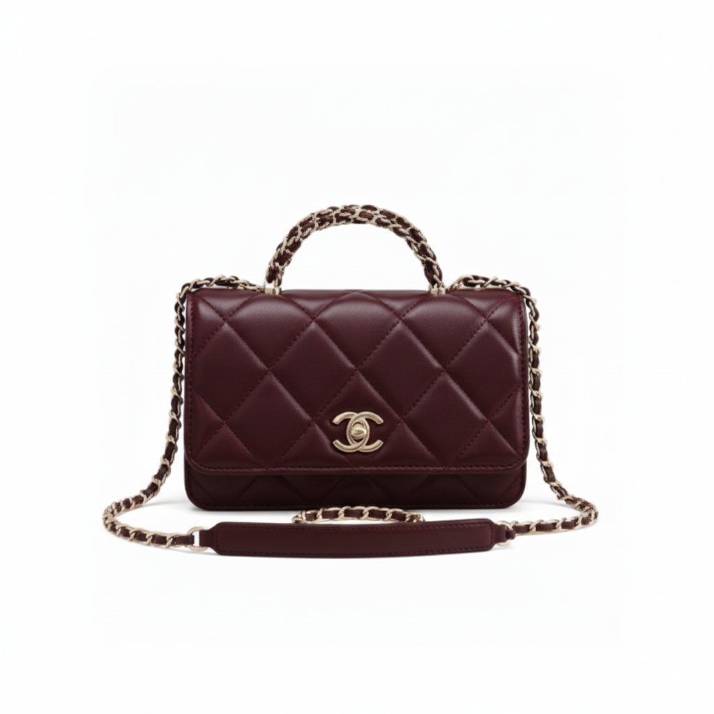 Sharp Mini Top Handle Shoulder Leather Bag