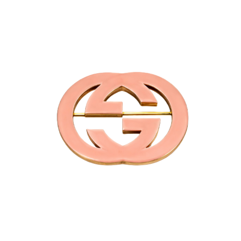 Statement GG Logo Brooch Pink Gold