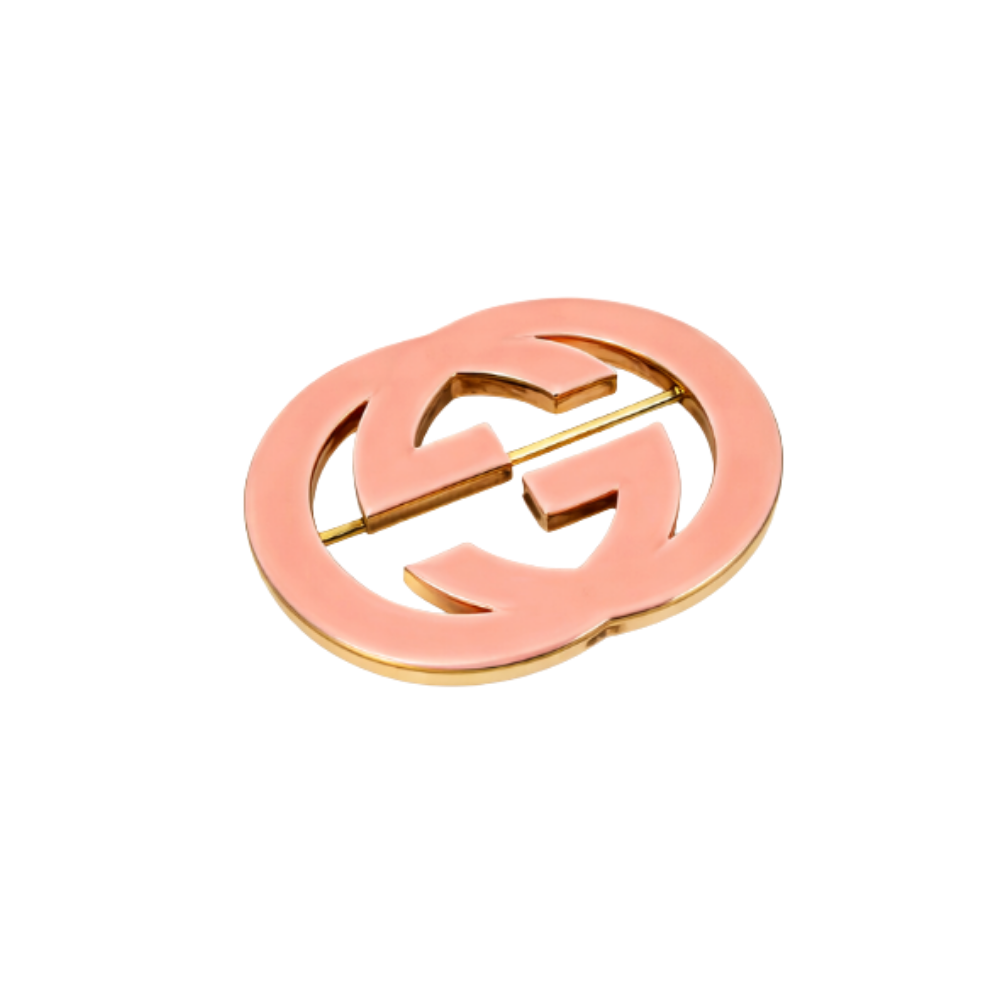 Statement GG Logo Brooch Pink Gold - view 3