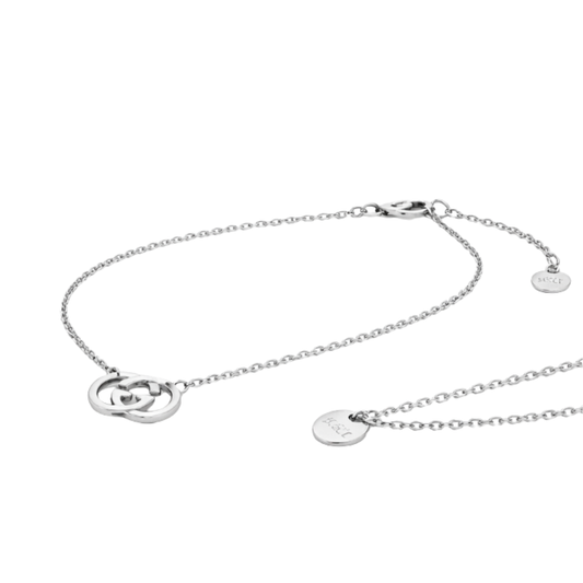 Elegant Interlocking G Logo Necklace Si Er - view 2