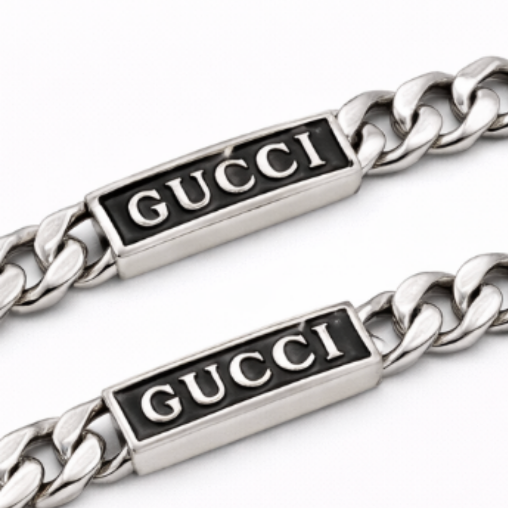 Everyday-Luxe Logo Plate Chain Bracelet Si Er - view 3
