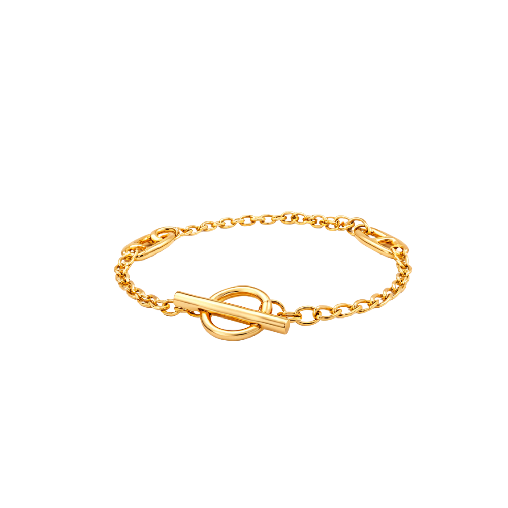 Clean-Finish Chaine Ancre Farandole Bracelet Gold Plain
