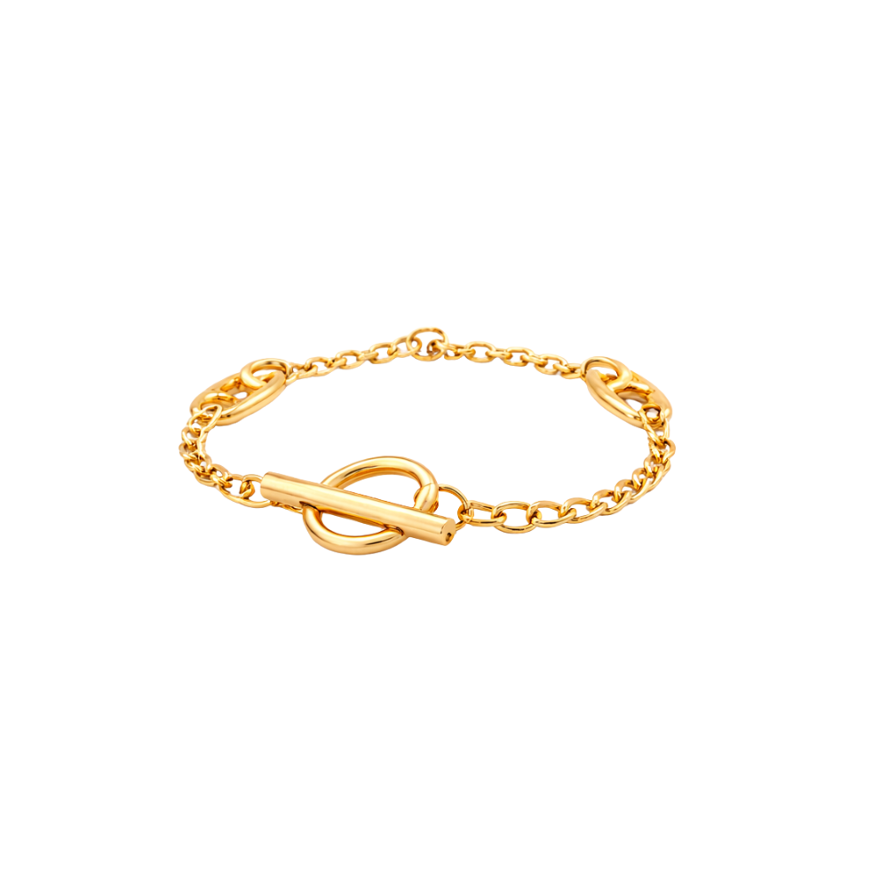 Clean-Finish Chaine Ancre Farandole Bracelet Gold Plain - view 2