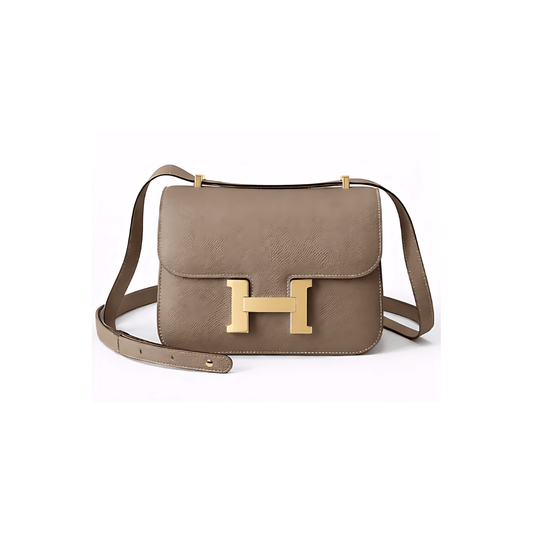 Minimal-Luxe Constance 18 Étoupe Epsom Dull Brown Bag
