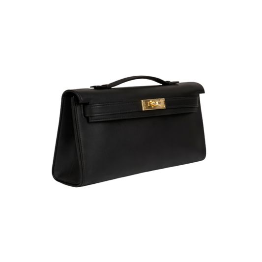 Sophisticated Structured Top-Handle Cut Black Swift Bag - view 2