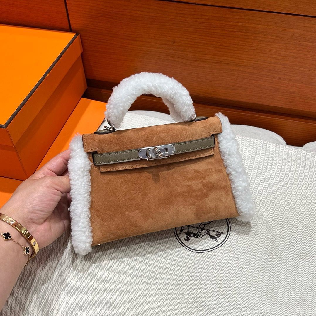 Minimal-Luxe Mini Structured Top-Handle II 20 Teddy Chamois Bag - view 5