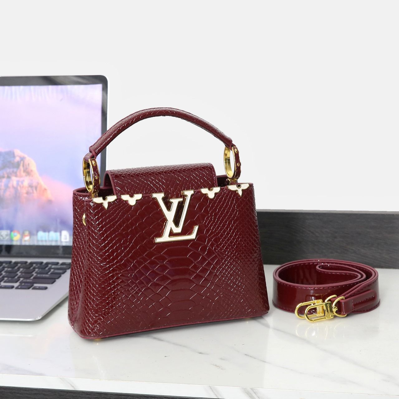 Sharp Ć Ucines Exotic Bordeaux Bag - view 4