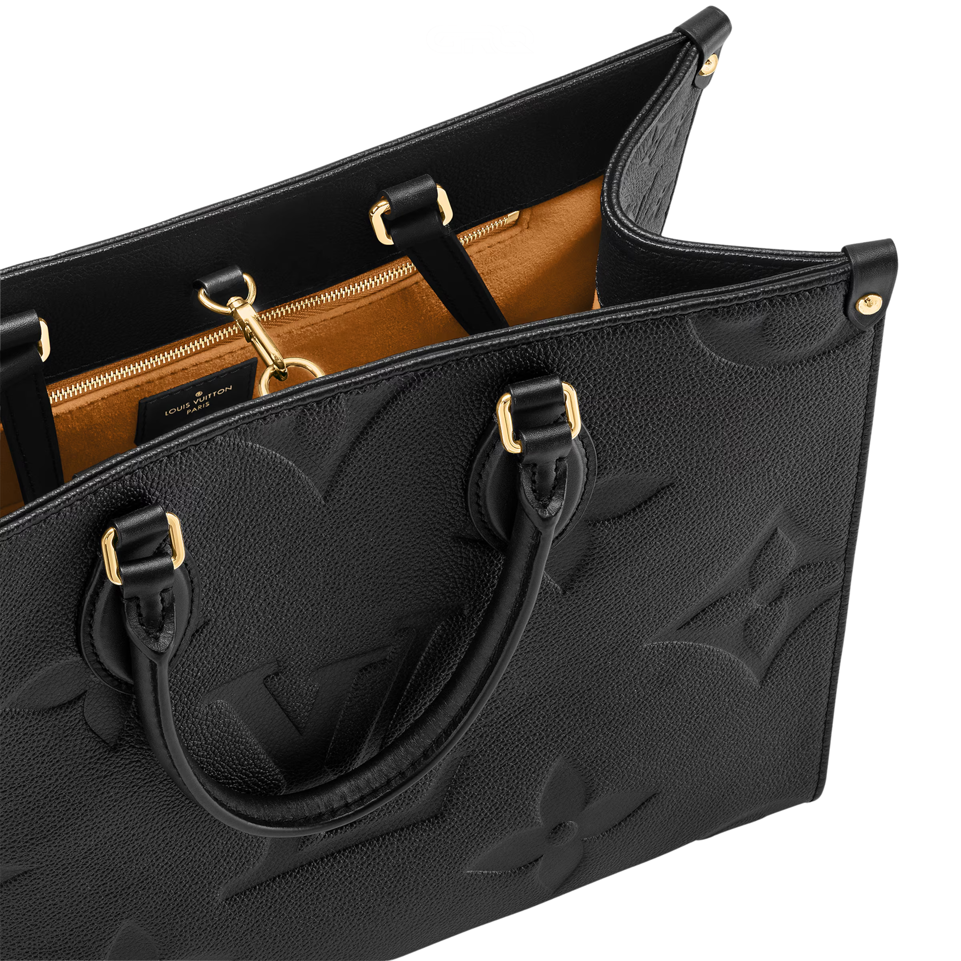 Detailed Onthego MM Black Monogram Bag - view 3