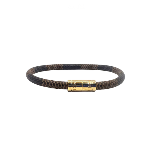 Detailed Damier Gr Hite Canvas Bracelet