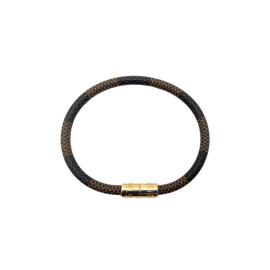 Detailed Damier Gr Hite Canvas Bracelet - view 2
