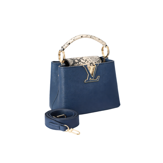 Polished Ć Ucines Taurillon Navy Blue Bag - view 2