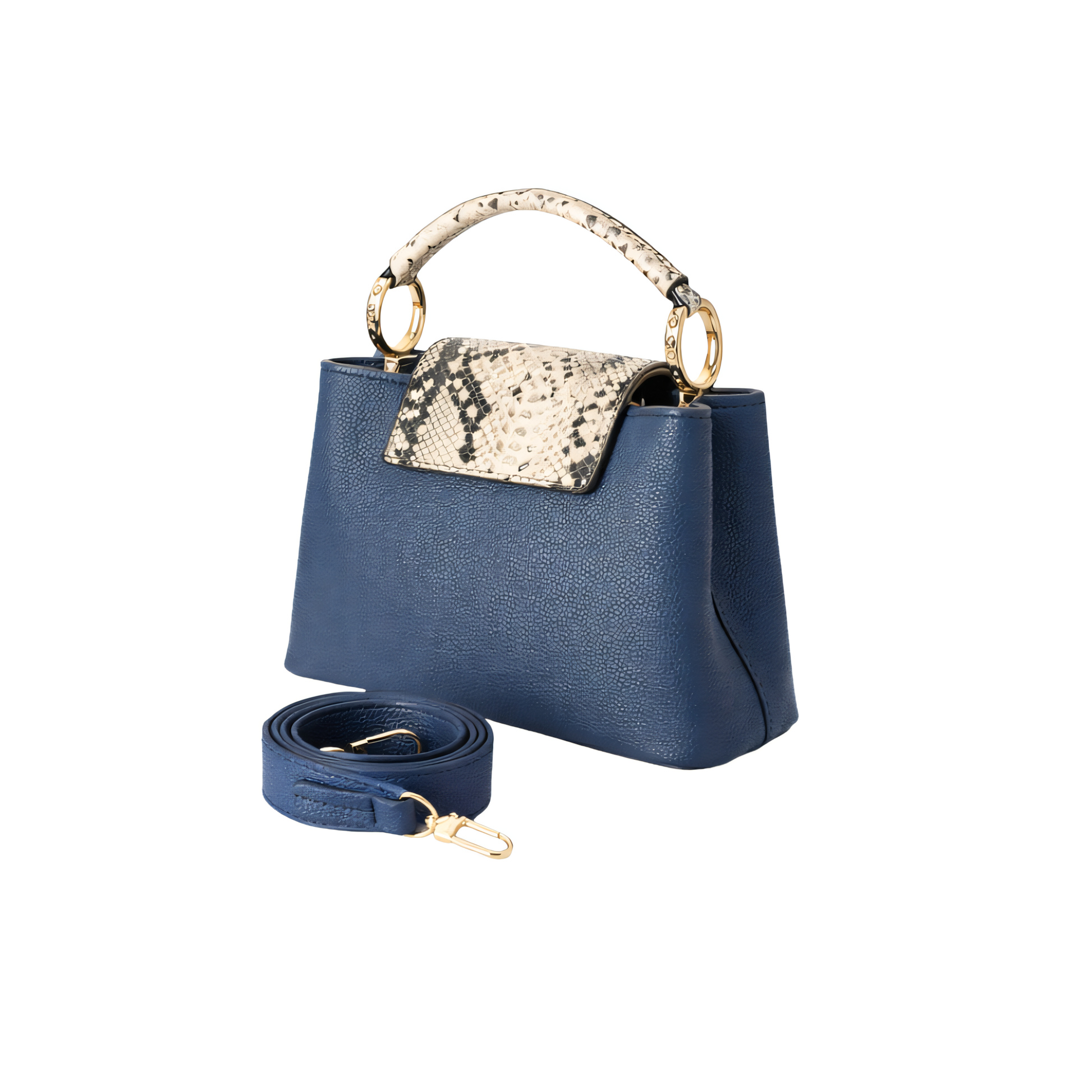 Polished Ć Ucines Taurillon Navy Blue Bag - view 3