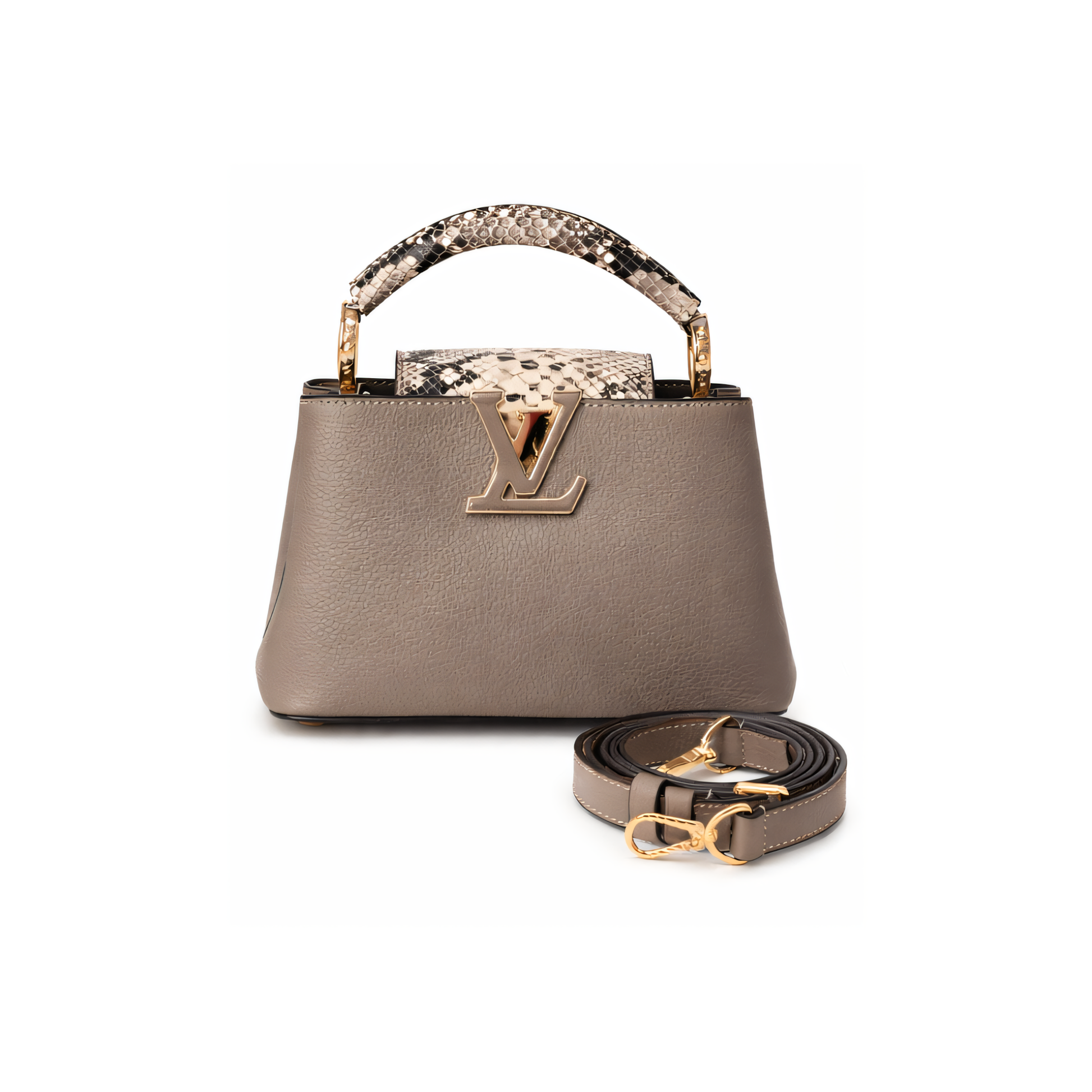 Refined Ć Ucines Steeple Grey Python Bag