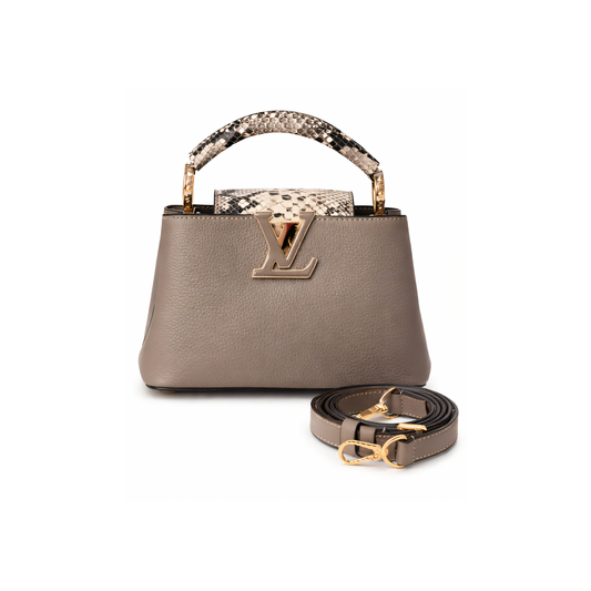 Refined Ć Ucines Steeple Grey Python Bag