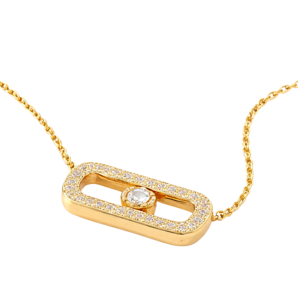 Refined Open Bangle Pave Yellow Gold Full Diamonds - view 3