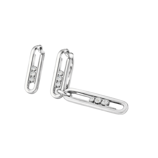 Statement Layered Pavé Large Set White Gold Diamonds - view 2