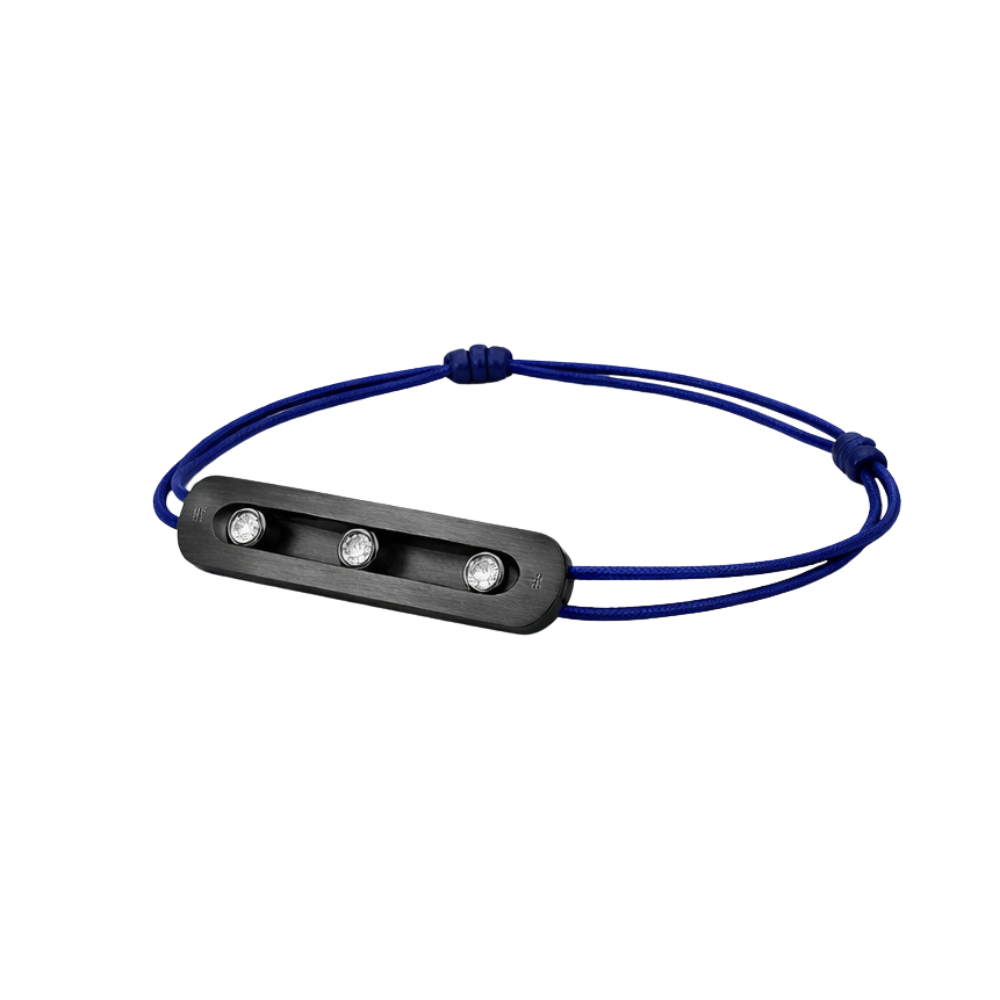 Elevated Blue Titanium Bracelet Natural Titanium Diamonds