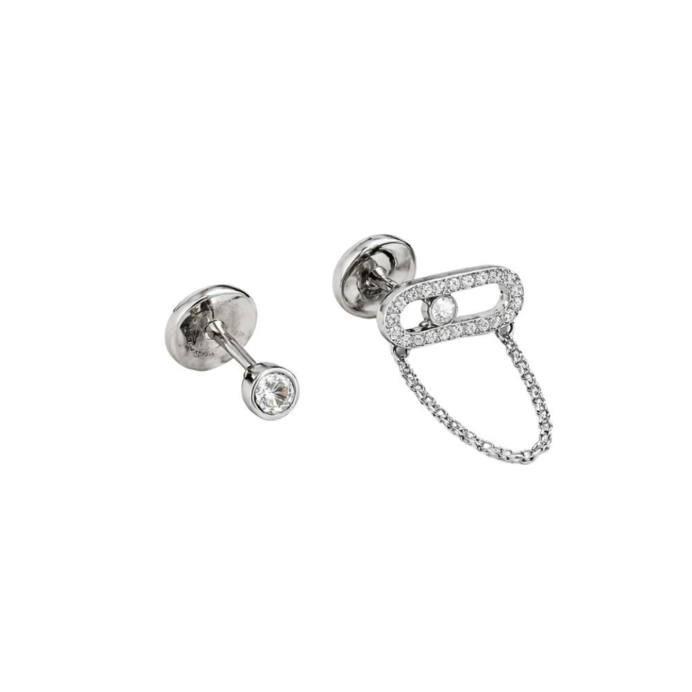 Refined Uno Drop Pendant White Gold Diamonds - view 4