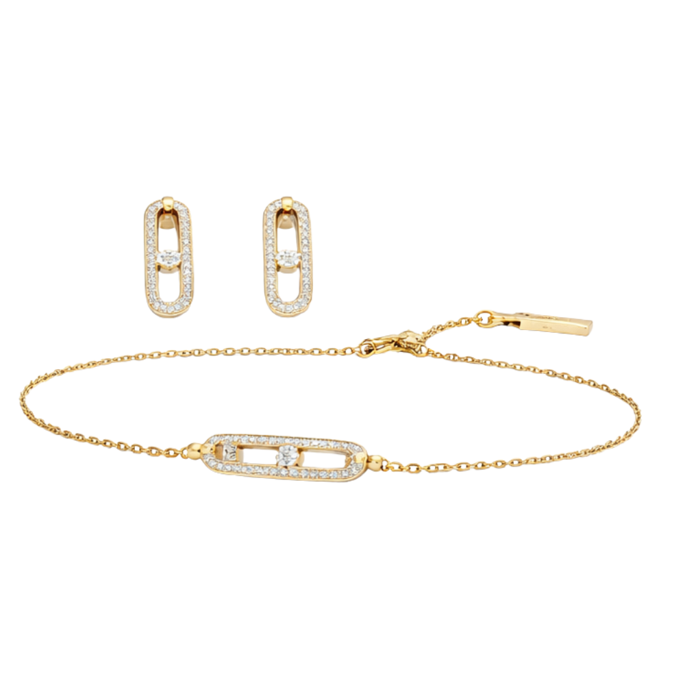 Elegant Uno Drop Pendant Yellow Gold Diamonds