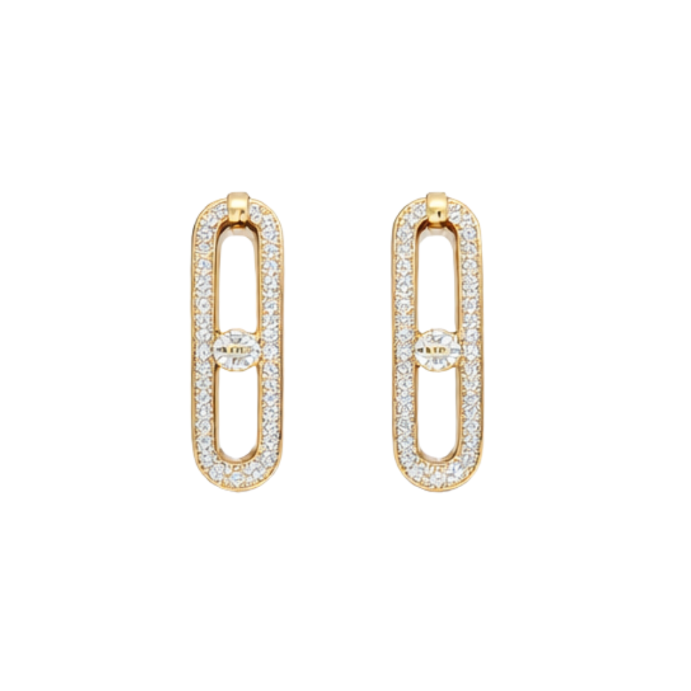 Elegant Uno Drop Pendant Yellow Gold Diamonds - view 3