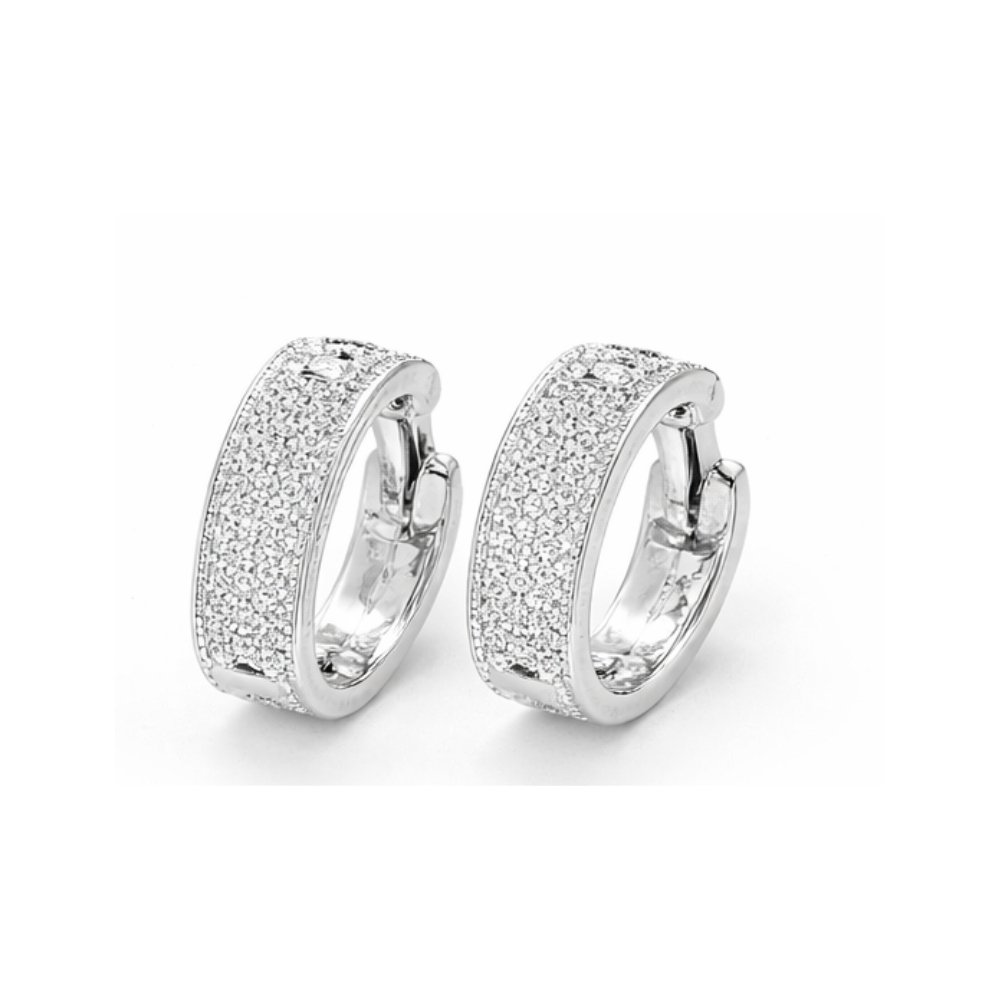 Minimal-Luxe Floating Stone Pave Vertical White Gold Full Diamonds - view 3