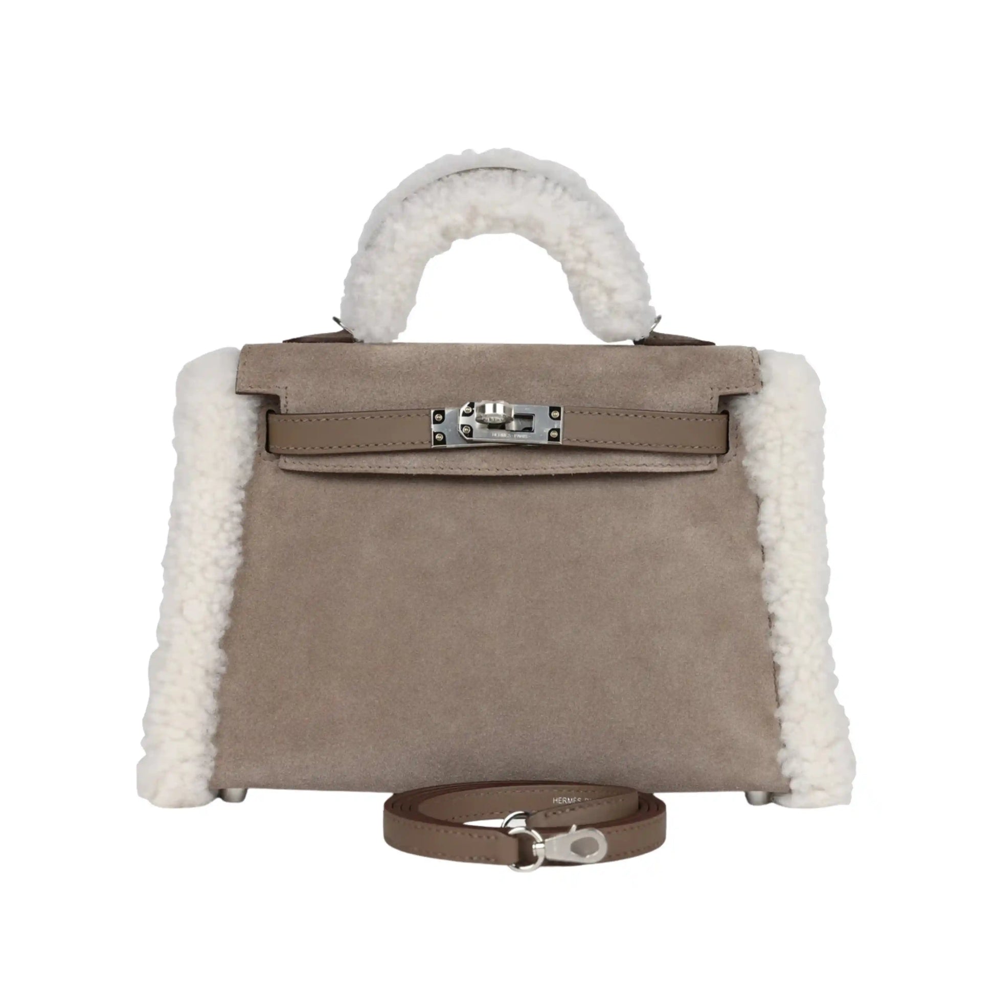 Sharp Mini Structured Top-Handle II 20 Teddy Gris Caillou Bag