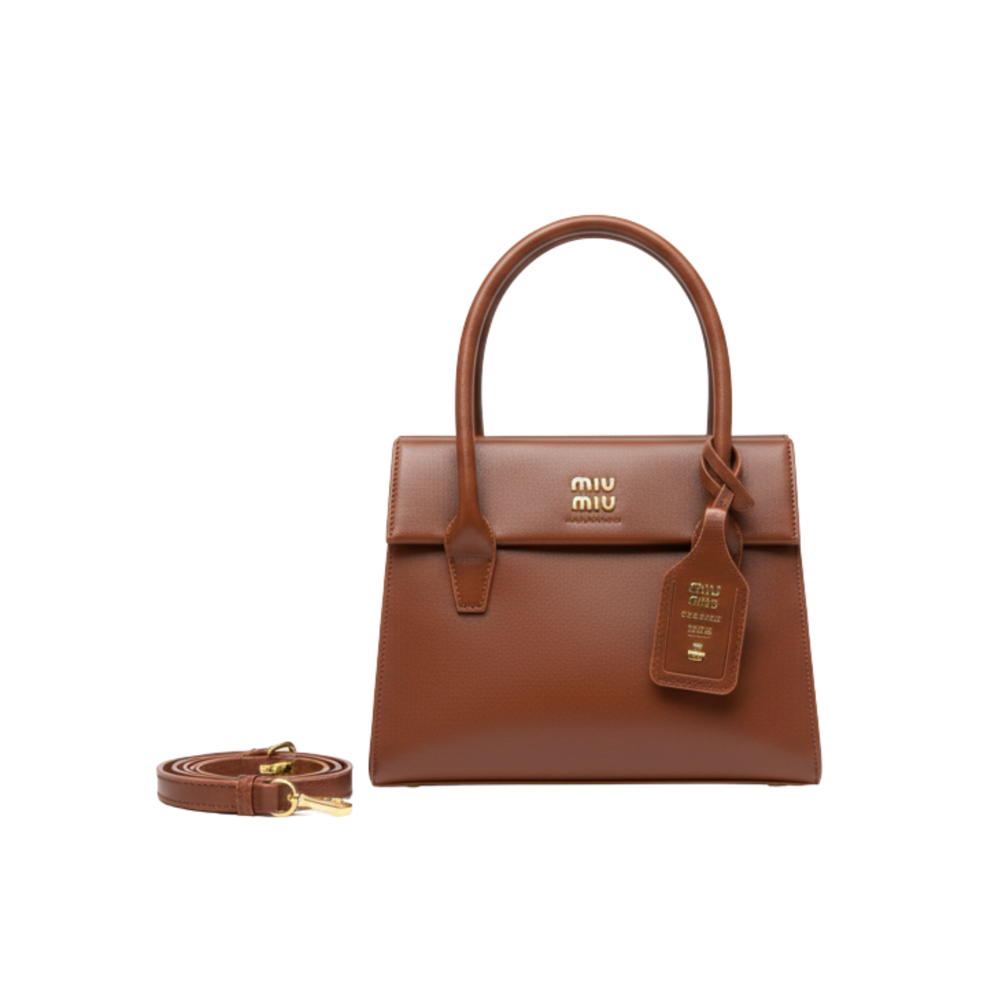 Sharp Miu Miu Solitaire Leather Wood Bag