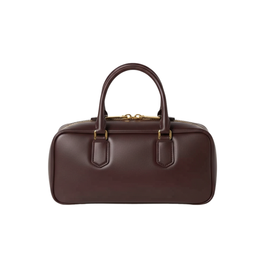 Refined Miu Miu Solitaire Shiny Leather Dark Brown Bag - view 2