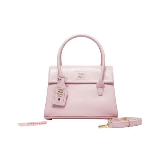 Elegant Miu Miu Solitaire Shiny Leather Pink Bag