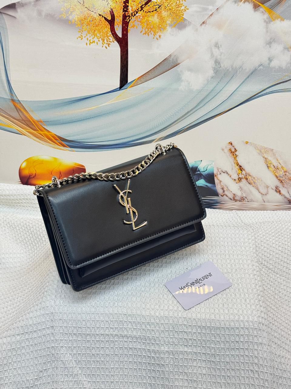 Premium-Look Sunset Medium Black Smooth Leather Bag - view 4