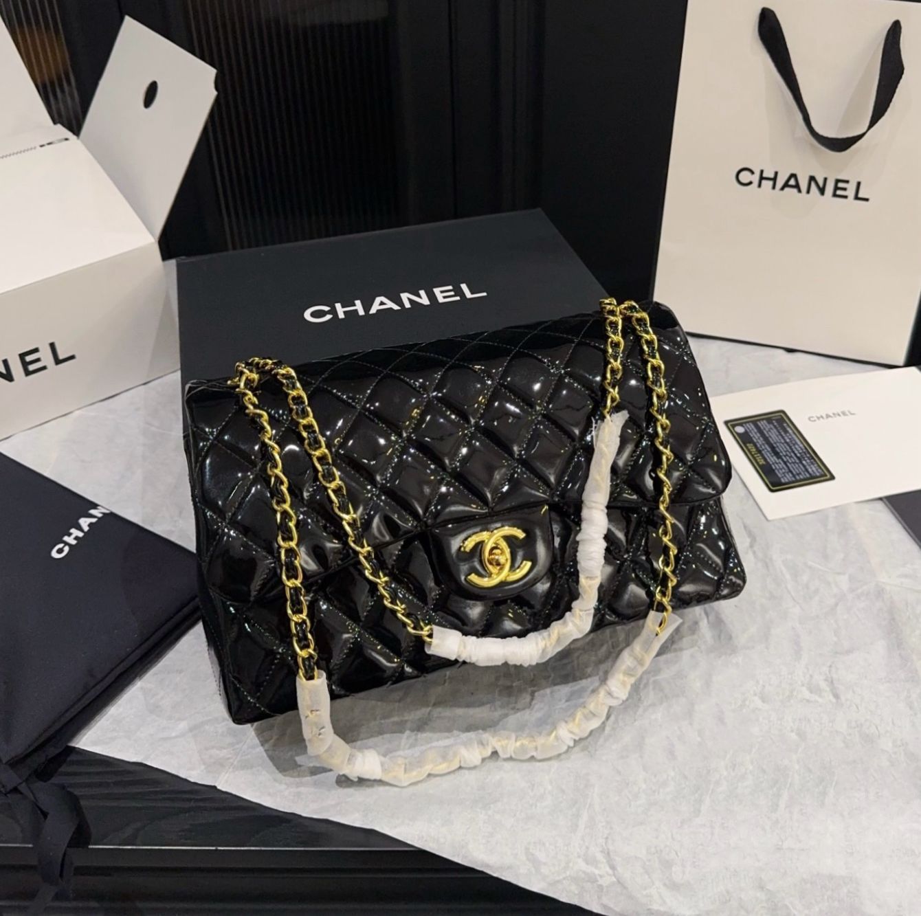 Detailed Classic Fl Black Bag - view 5