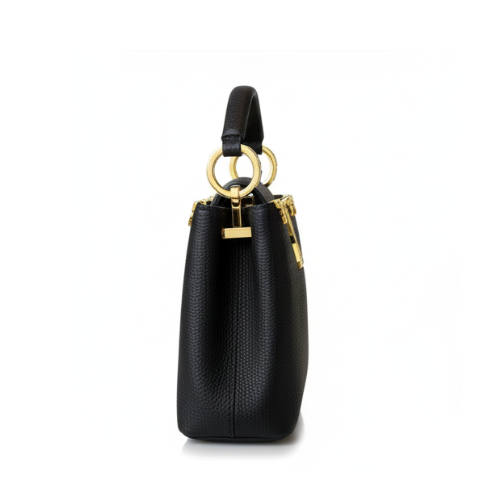 Statement Ć Ucines Black Leather Bag - view 2