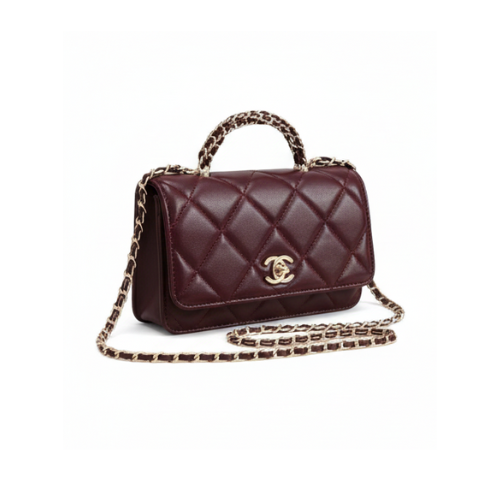 Sharp Mini Top Handle Shoulder Leather Bag - view 2