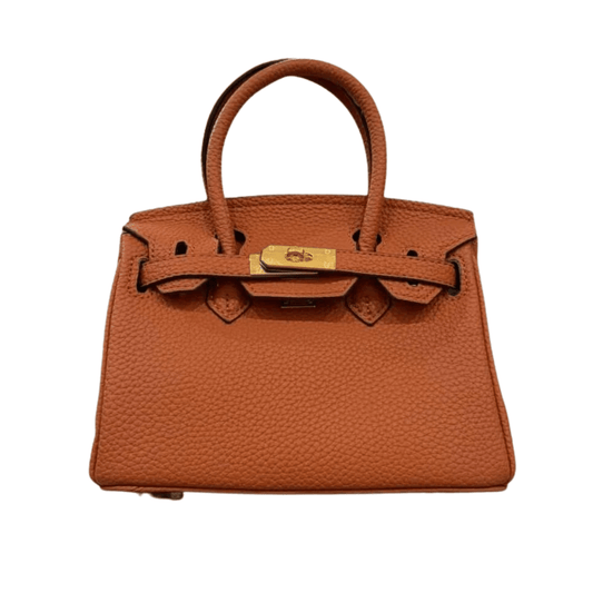 Sophisticated Structured Carryall Togo Leather Brown Bag