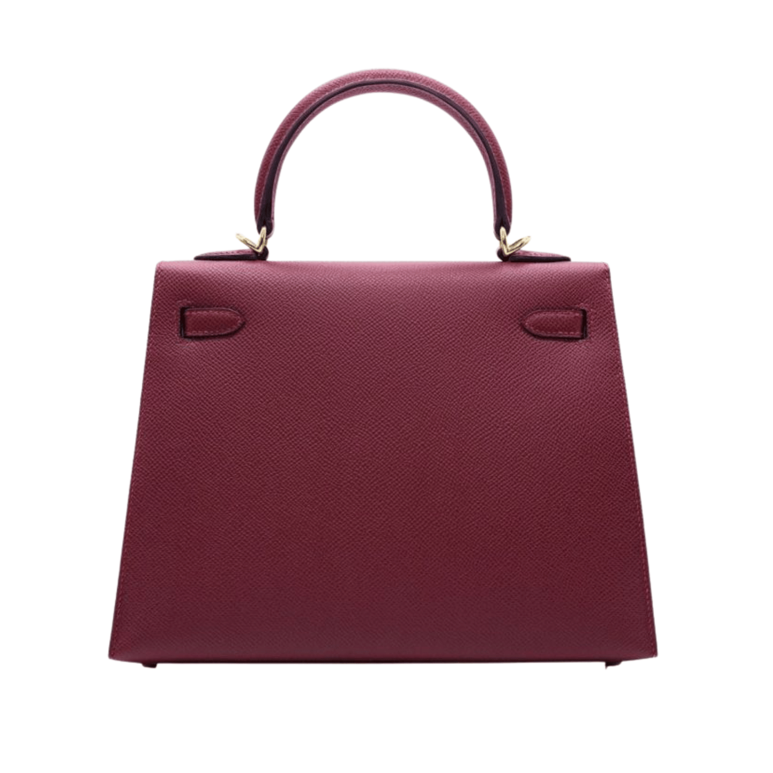 Detailed Structured Top-Handle Mini Dark Red Bag - view 2