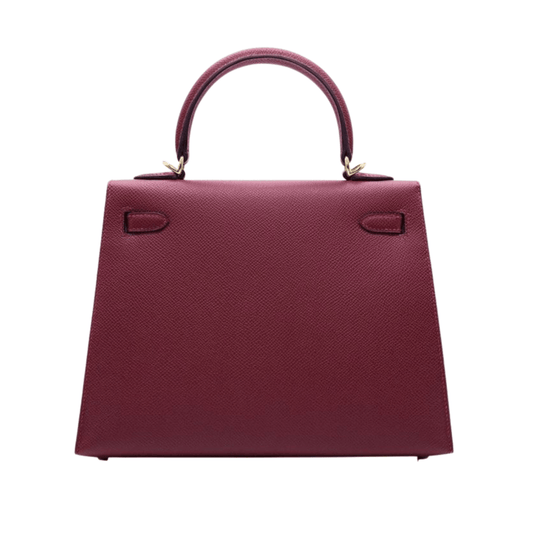 Detailed Structured Top-Handle Mini Dark Red Bag - view 2
