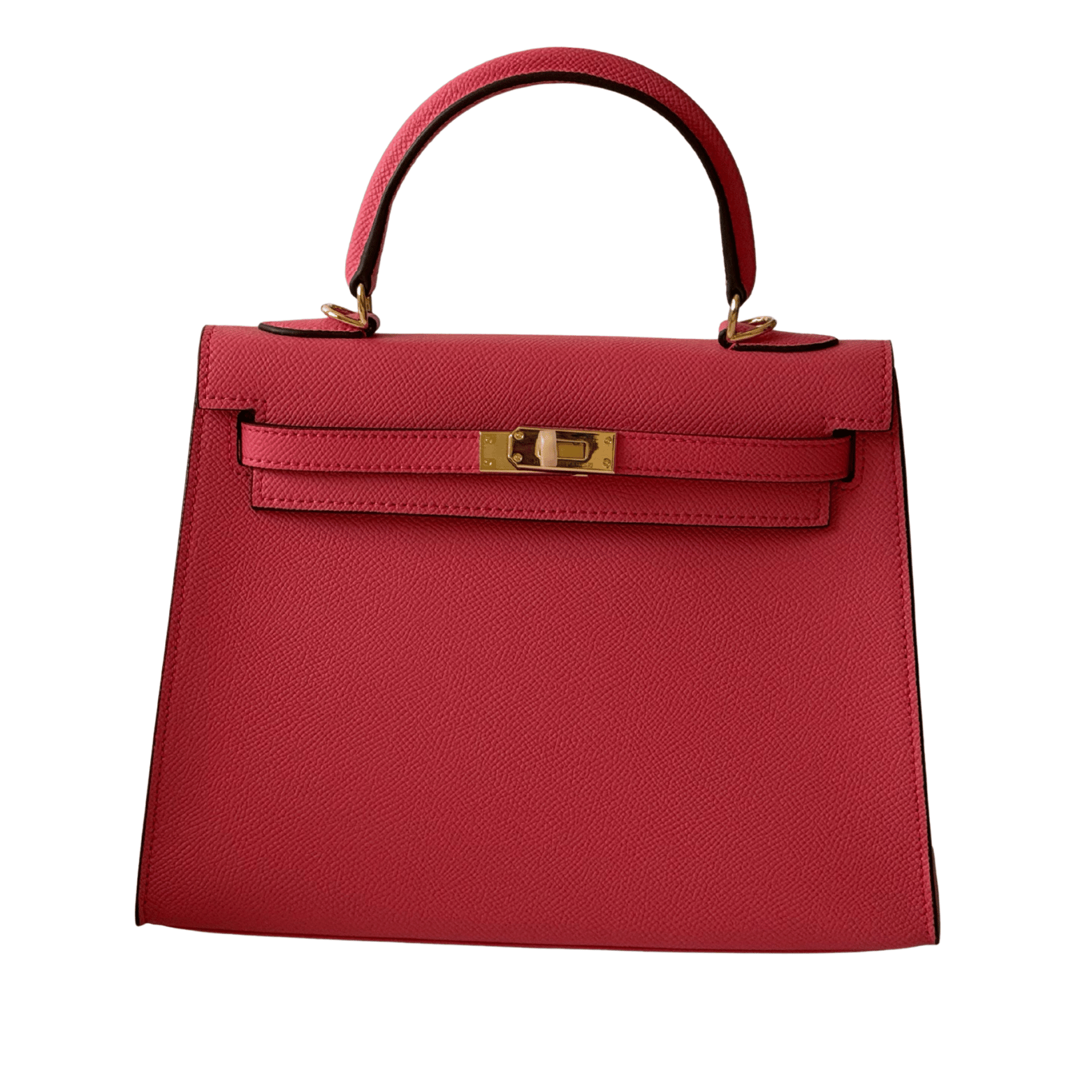 Minimal-Luxe Structured Top-Handle Mini Red Bag